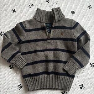 Polo by Ralph Lauren Gray and Navy Striped Kids Sweater
